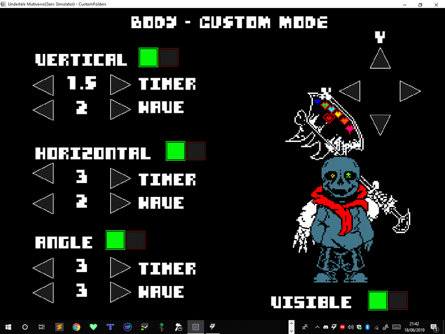 Teste no modo Custom(Customização). - SansMutiverse(Sans Simulator