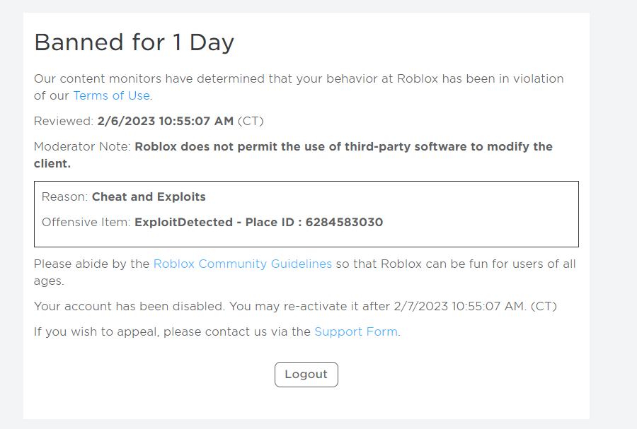 ROBLOX BANNED ME FOR USING A STARCODE?!?! 