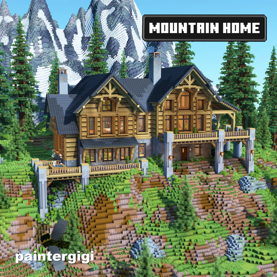 Minecraft Builds  Minecraft, Minecraft mountain house, Minecraft