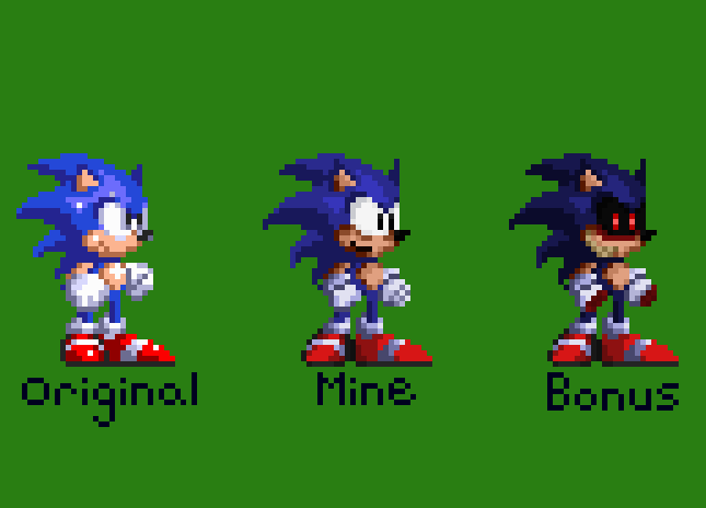 This Custom/Edited Classic Sonic sprite I made is a combination of -  Sonic.EXE : Project Parasite by MiIes