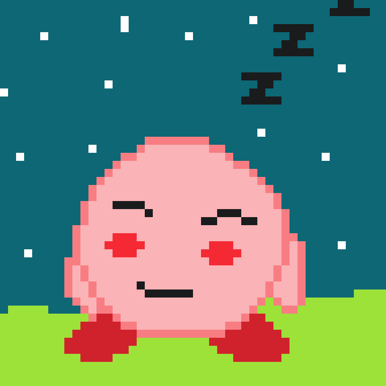 sleeping kirby pixel