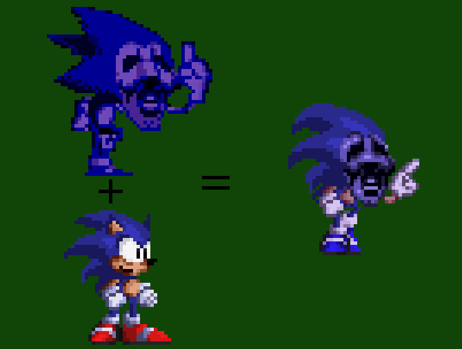 Majin Sonic mania sprite style 