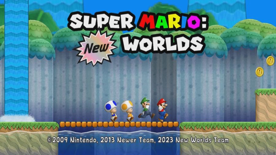 New Super Mario Bros Wii Title Screens (2009, Nintendo) 