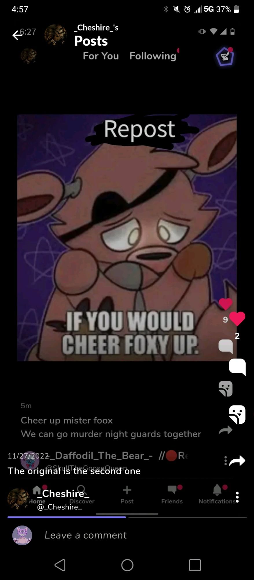 Foxy sad - Foxy sad updated their profile picture.