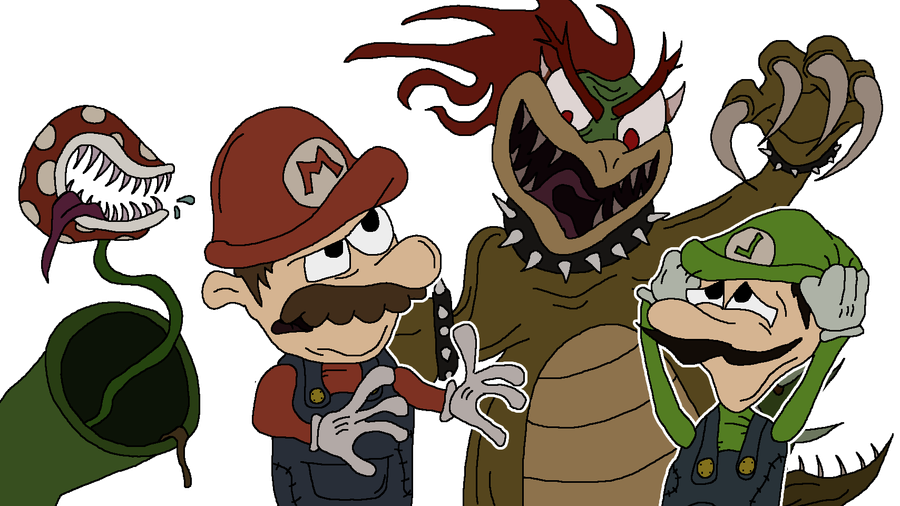 Super Mario Brothers Bowser Mario Luigi Zombie PNG Gamer 