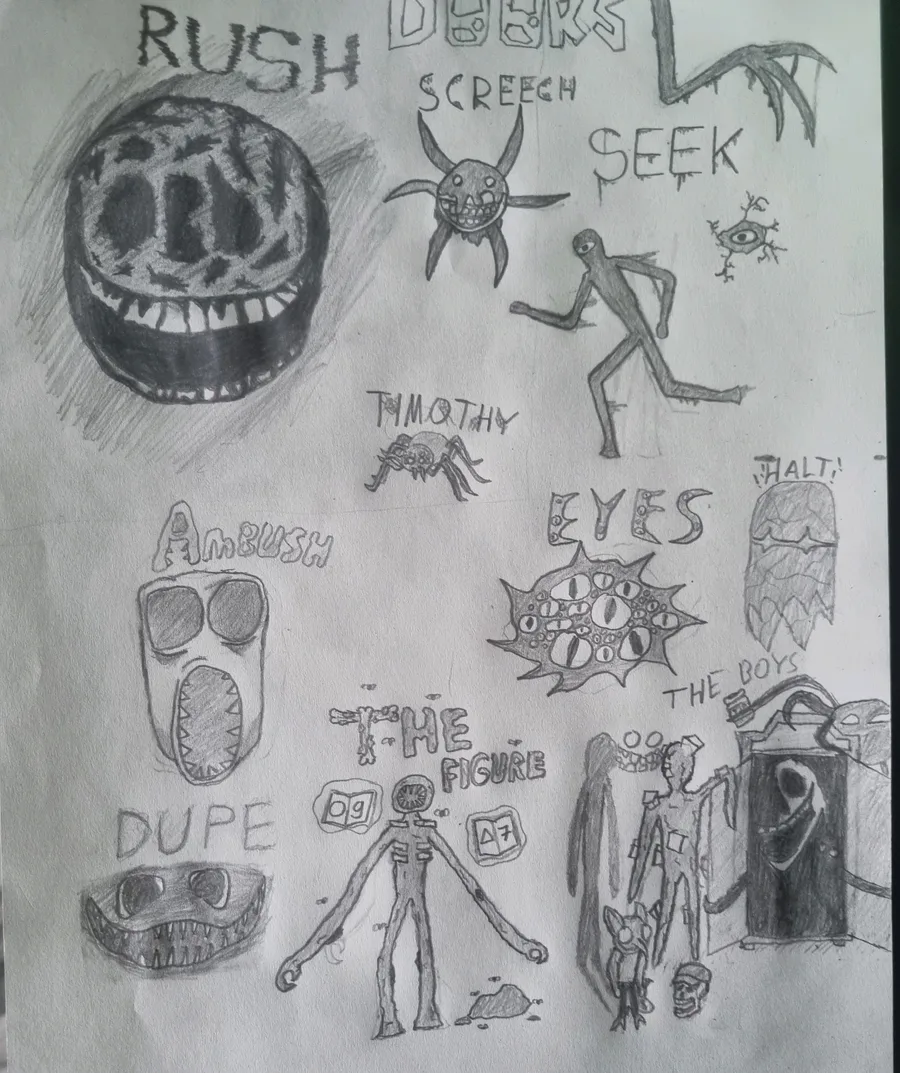 Seek, Figure, Eyes, Halt and Screech Art