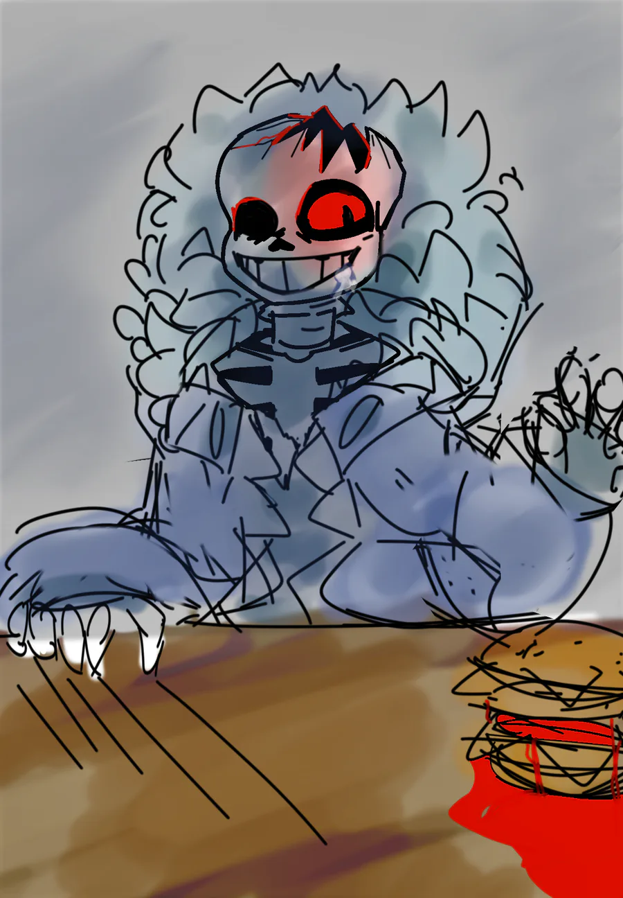 Drawing - Killer Sans VS Horror Sans ( UNDERTALE AU ) 