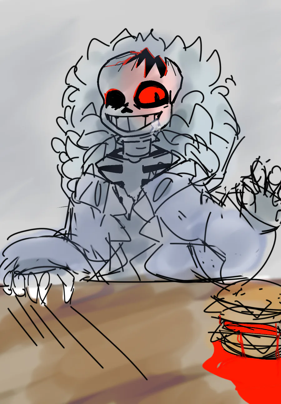 Drawing - Killer Sans VS Horror Sans ( UNDERTALE AU ) 