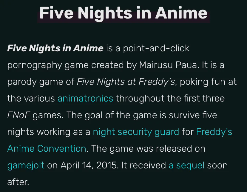 Five Nights in Anime 3D 2 - Official Page now available on Itch.io - Wattpad