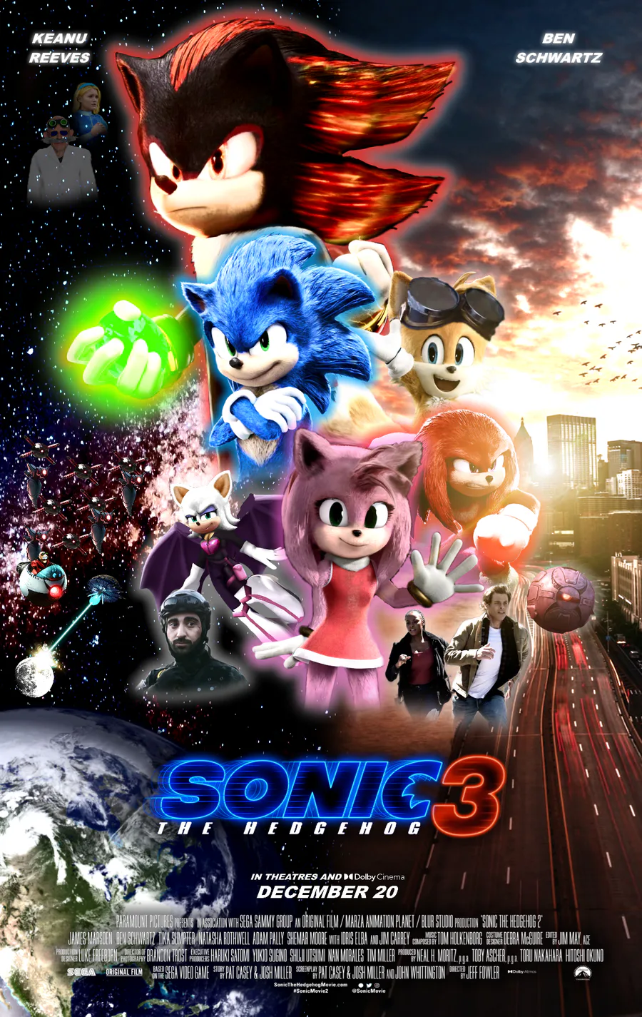 Sonic movienews on X: Sonic The Hedgehog 3 hits movie theaters on December  20th 2024!🔥 Poster design: @Sonimovienews 👀 #sonicmovie3 #knuckes #sonic # sonicmovie #sonic3 #SonicTheHedegehog #Tails #MilesTailsPrower #RougeTheBat  #amyrose #sonamy