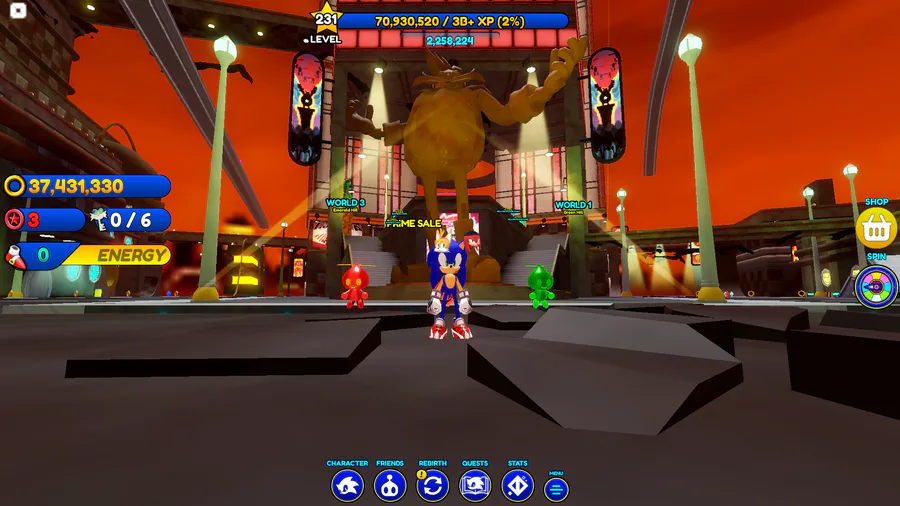 Jogando: Sonic Speed Simulator