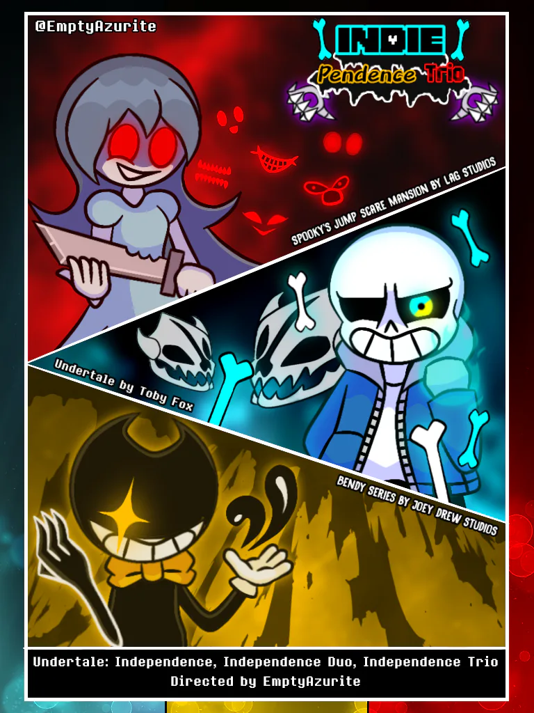 sans and bendy (undertale and 3 more) drawn by owopejuang