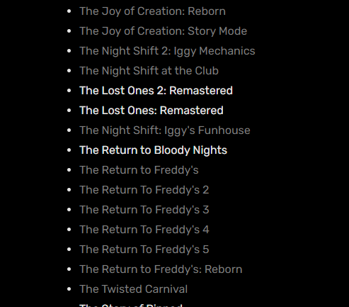 The Joy of Creation (Series), Five Nights at Freddy's Wiki