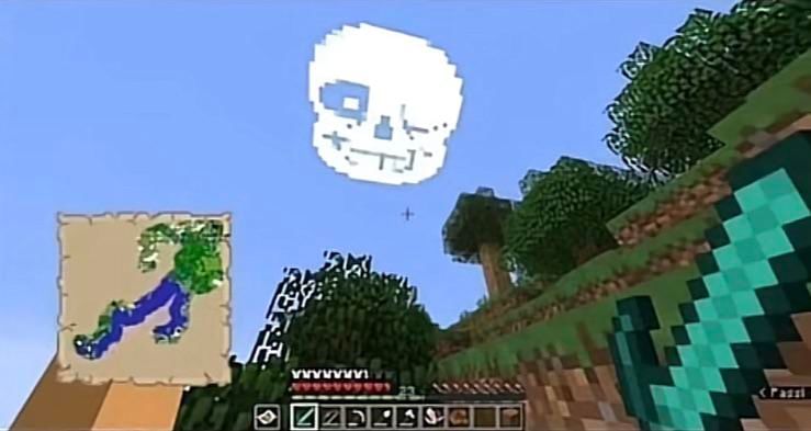 Killer sans statue in minecraft!