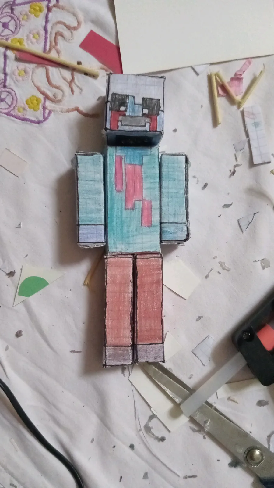 minecraft papercraft mini herobrine