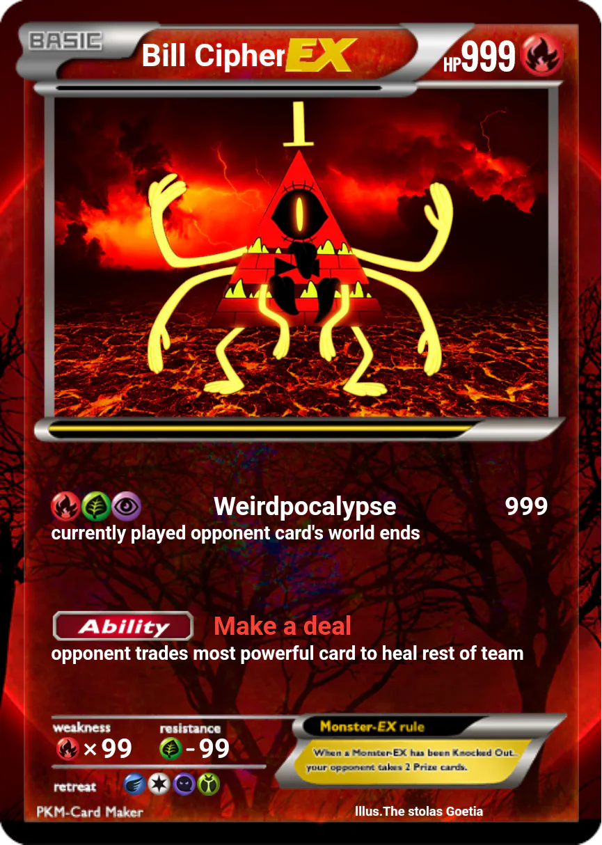 Beetlejuice #byelunar #ThankYouScott on Game Jolt: "Bill cipher pokemon card "