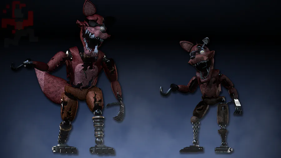 DarkTaurus on Game Jolt: [Fanart] Withered Foxy from FNAF Rewritten: '87  illustrated edition