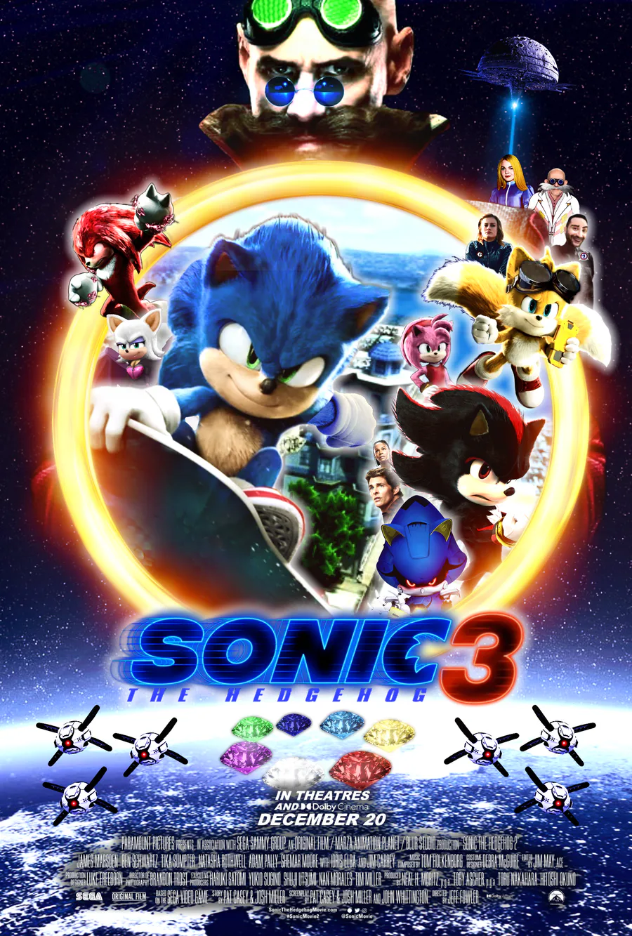 Sonic the Hedgehog 3 Movie Poster 1 Fan Made by luanweasel300 on