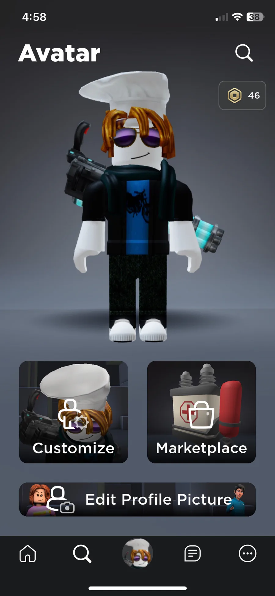 Roblox bacon avatar for  profile picture