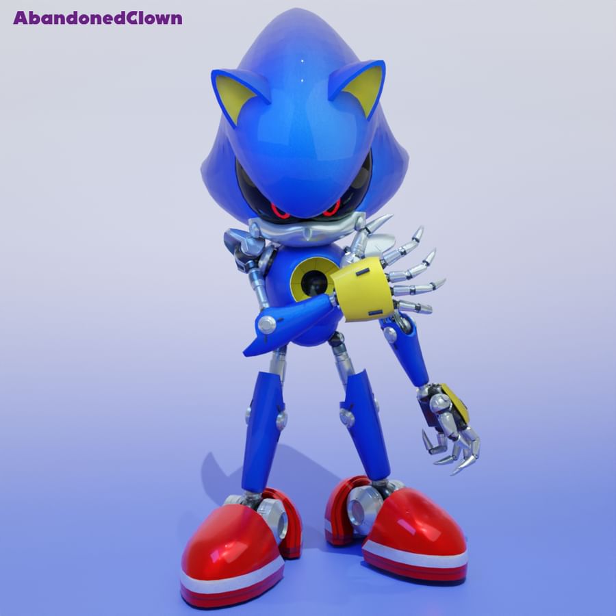 Metal Sonic 3D Render