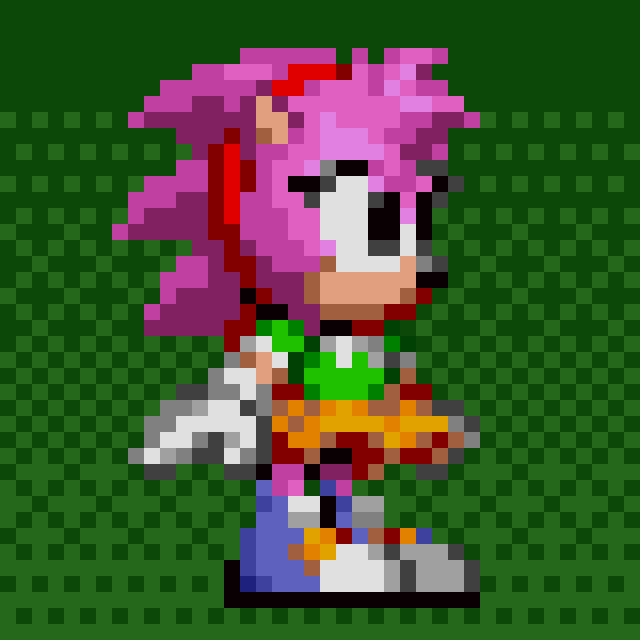 Funni Purpl Shad on Game Jolt: Amy rose in sonic 2 sprite remade