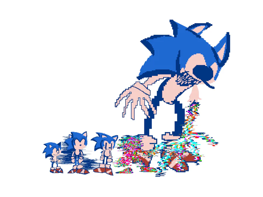 Fnf vs sonic exe v2 5 logo pixel art