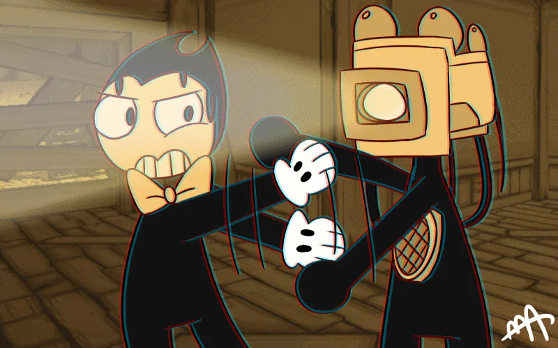 UGANDAN KNUCKLES on Game Jolt: BENDY VS CUPHEAD GIF