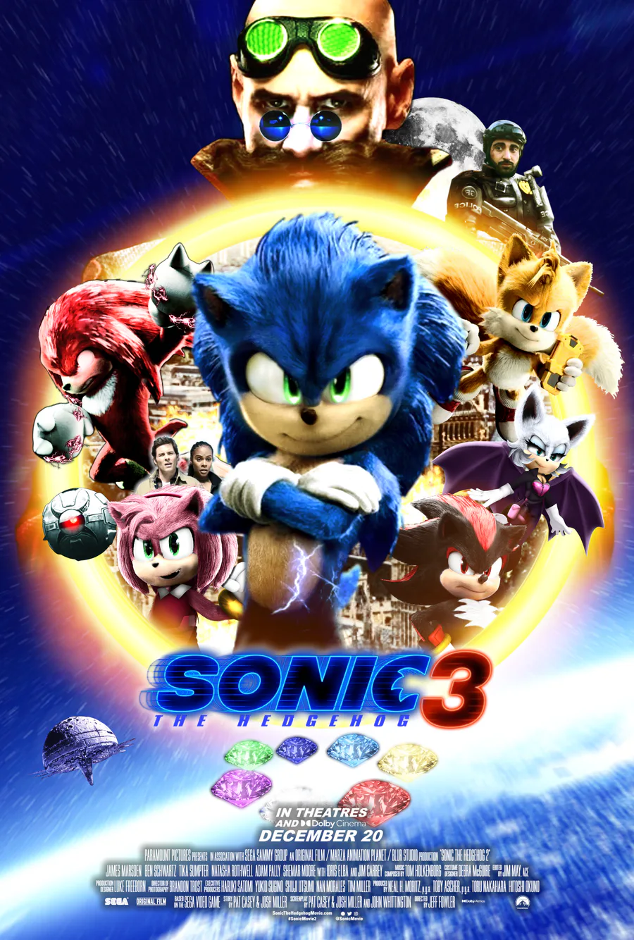 Samuel Lukas The Hedgehog on Game Jolt: Sonic The Hedgehog 3 (2024) The  Ultimate In Space Battle War Poster 3