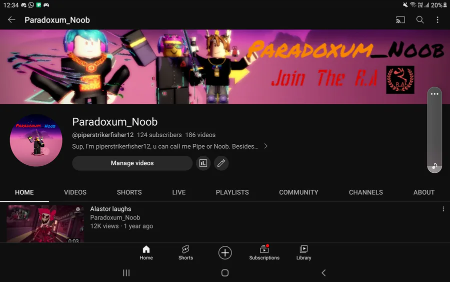 Paradoxum_Noob on Game Jolt: Hows my new logo and banner on my channel?  [Made using roblox studi