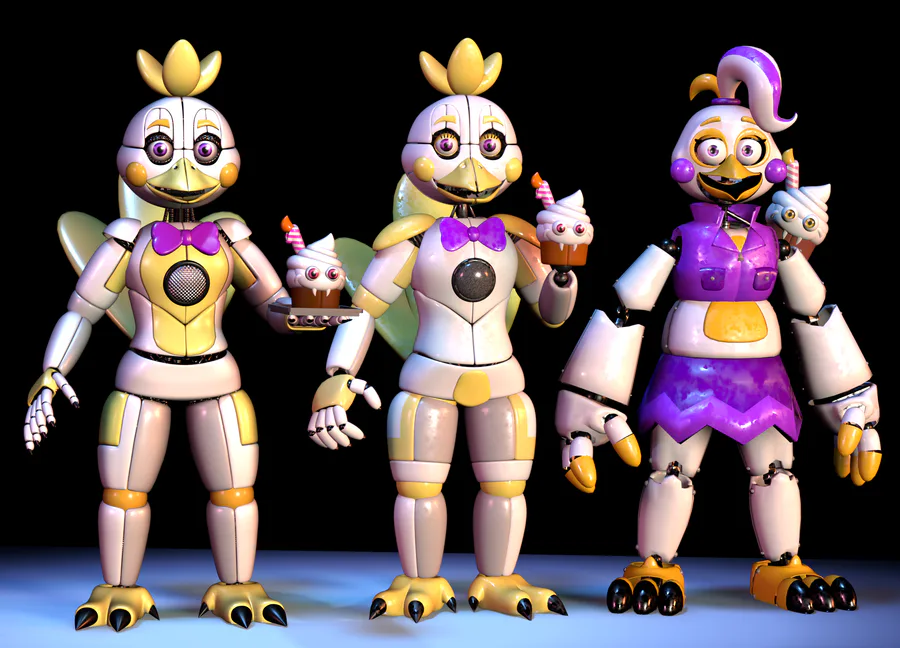 Shadow Toy Chica on X: Did a rework of Partytime Chica(/Funtime Chica  before she was a canon thing) from the og Chica's Party World game to make  her look more in line