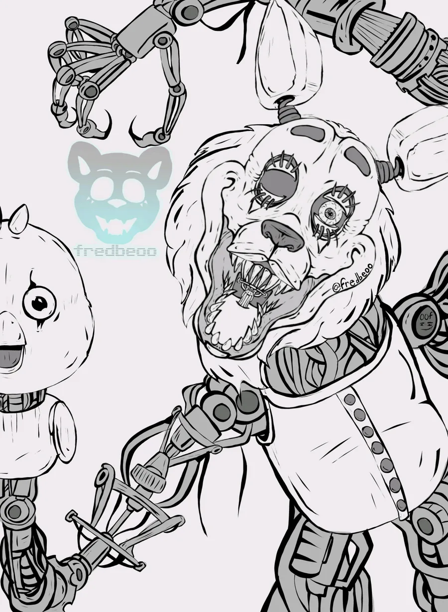 scary mangle coloring pages