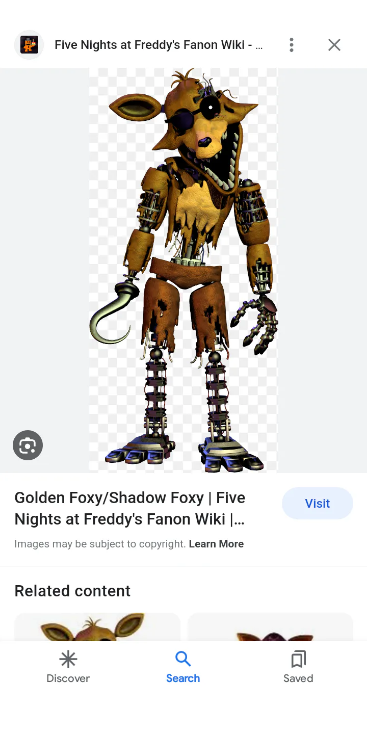 Golden Foxy, Five Nights at Freddy's Fanon Wiki