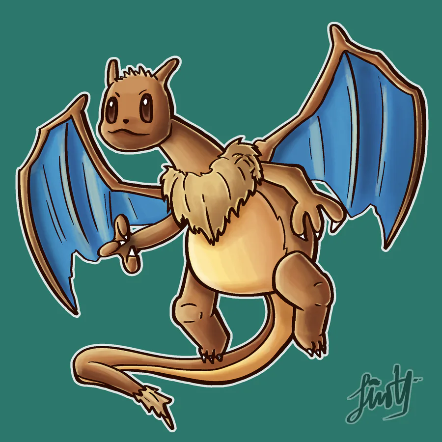 Drawing MEGA Charizard XY Pokemon FUSION 