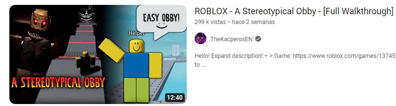 A Stereotypical Obby - Roblox