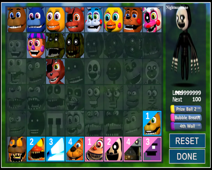 FNAF World Ultimate: Concept Art for the Party Creation screen