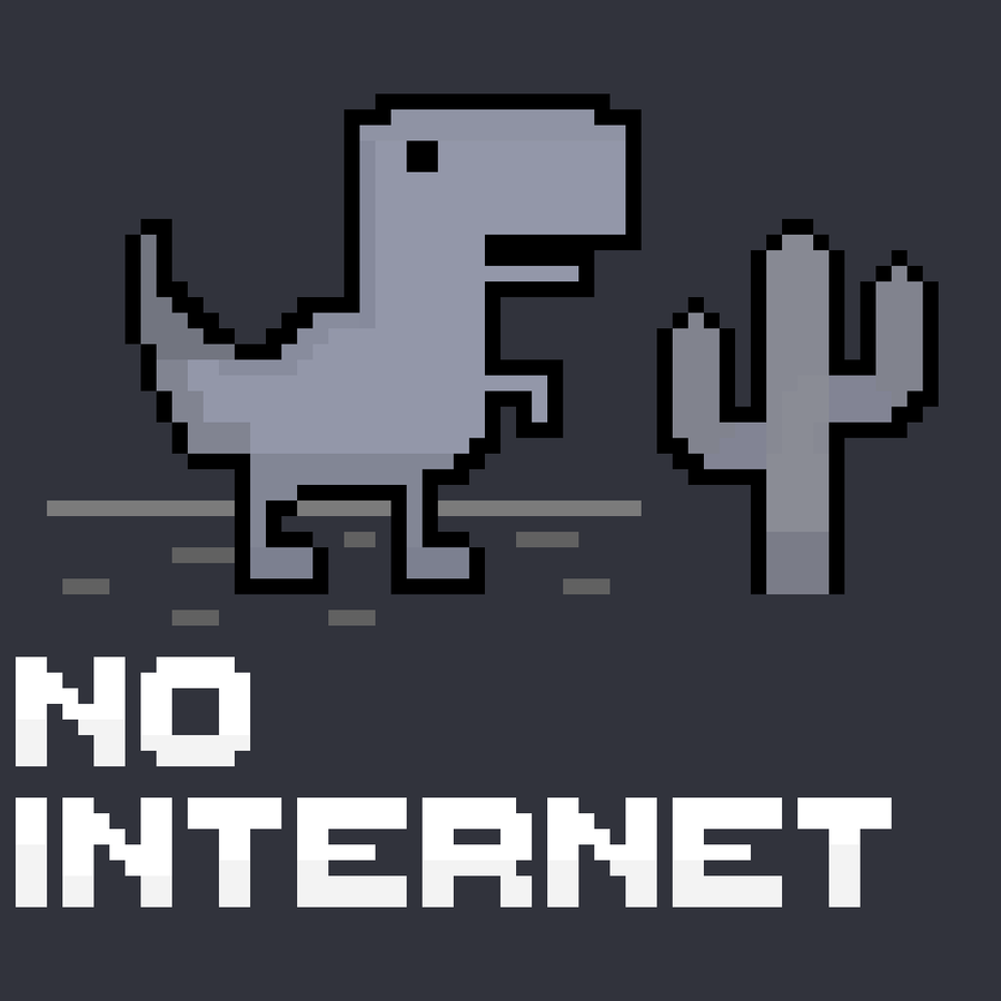 No Internet Pixel Dinosaur Game