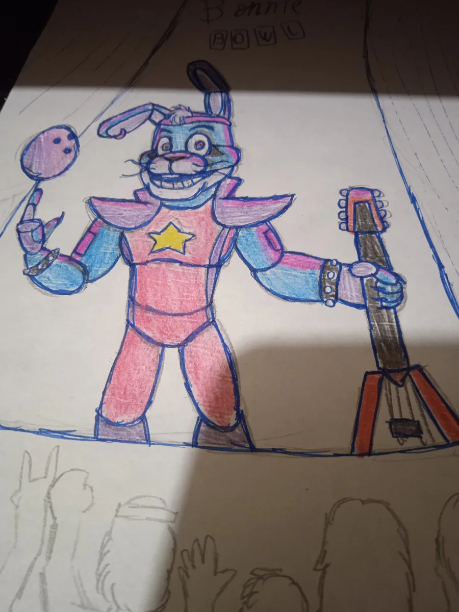 HOW TO DRAW GLAMROCK BONNIE, FIVE NIGHT AT FREDDY'S, SECURITY BREACH