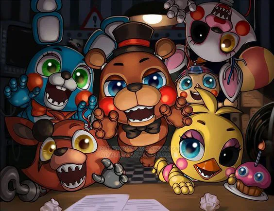FAN ART, ANIME VERSION of Bonnie, Freddy, Chica and Foxy: Characters of  Five Nights ar Freddy's (FNaF)