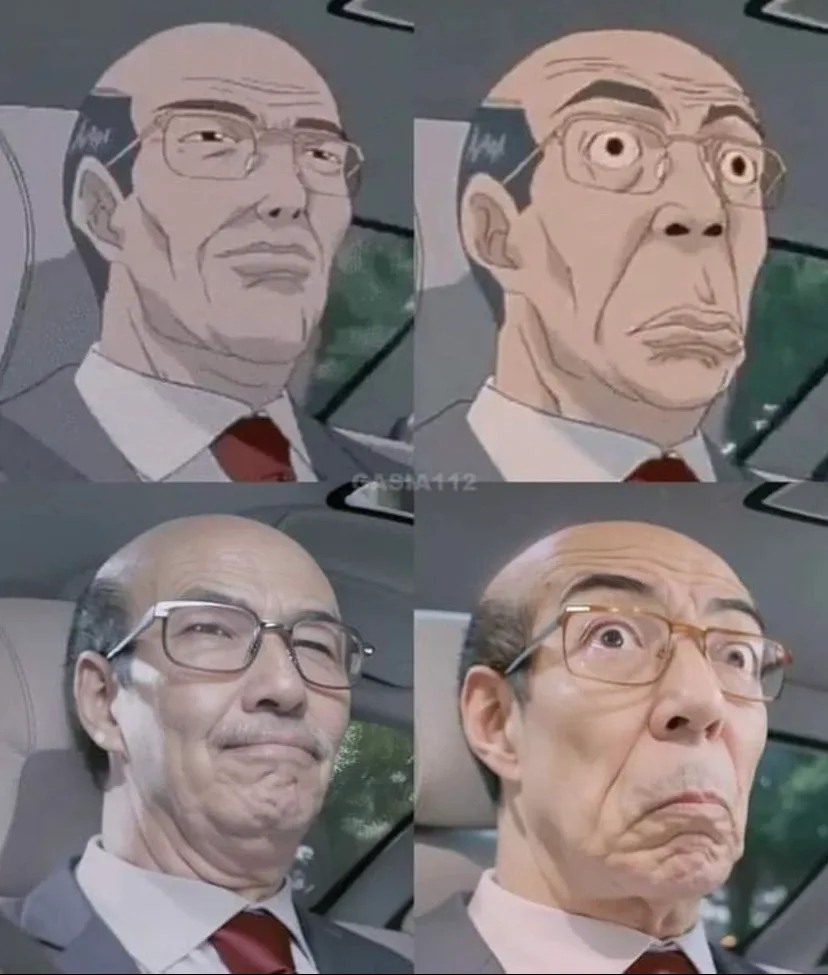 Old Man Anime Meme Face | Pin