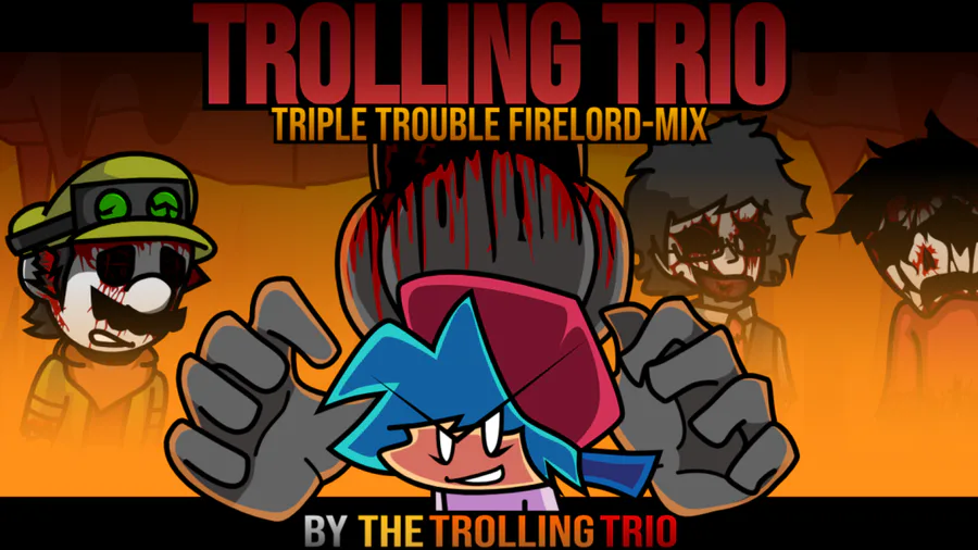 Triple Trouble with lyrics [Friday Night Funkin'] [Mods]