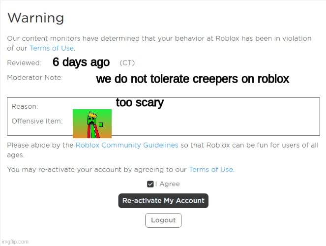 roblox moderation be like 4 - Imgflip