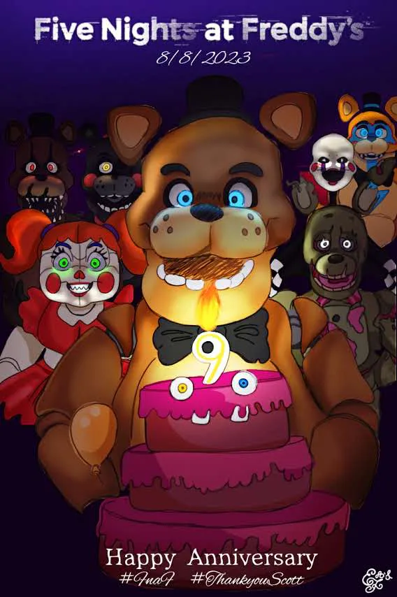 Thank you Scott for these 9 amazing years! Happy anniversary FNaF