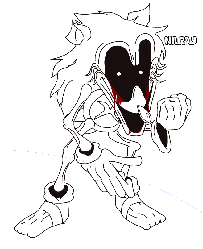 How to draw Sonic.Exe - FNF  Coloring pages, Cartoon coloring
