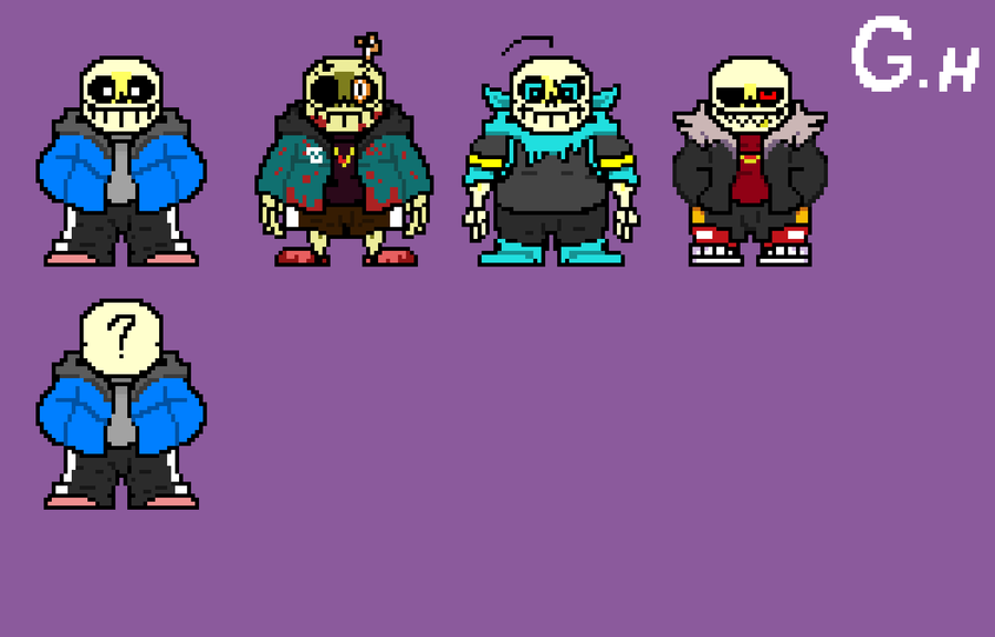 G.H° on Game Jolt: My ink Sans sprite V.2