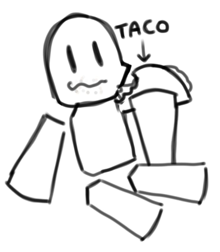 roblox noob avatar eating taco