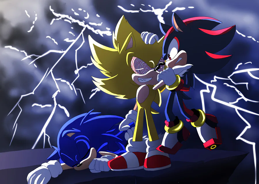 Sonic.ExE, Super Sonic, Fleetway Super Sonic and Dark Sonic. in 2023