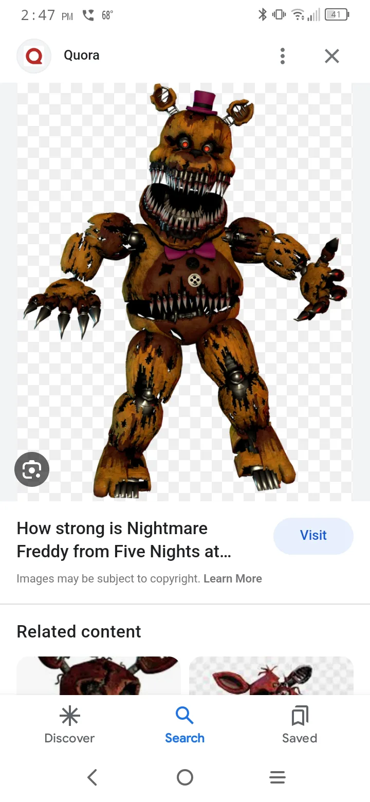 Who is the scarier animatronic, Nightmare or Nightmare Fredbear? - Quora