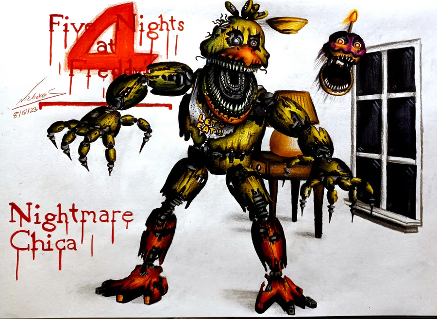 How to Draw Nightmare Chica  Five Nights at Freddy's 