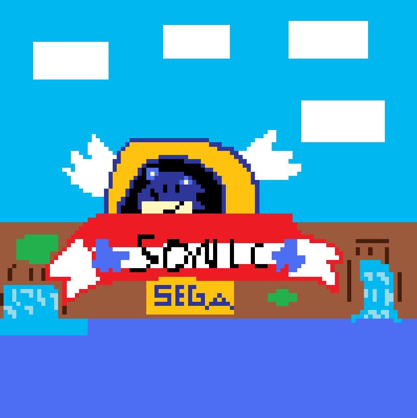 sonic 1 title screen pixel art