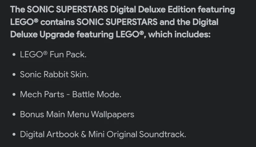 SONIC SUPERSTARS Digital Deluxe Edition featuring LEGO®